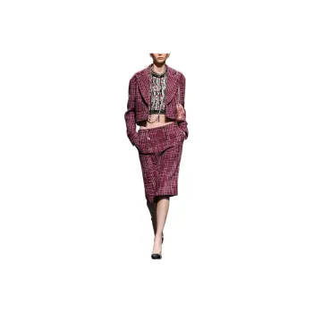 CHANEL Cropped Coats Women's Purple