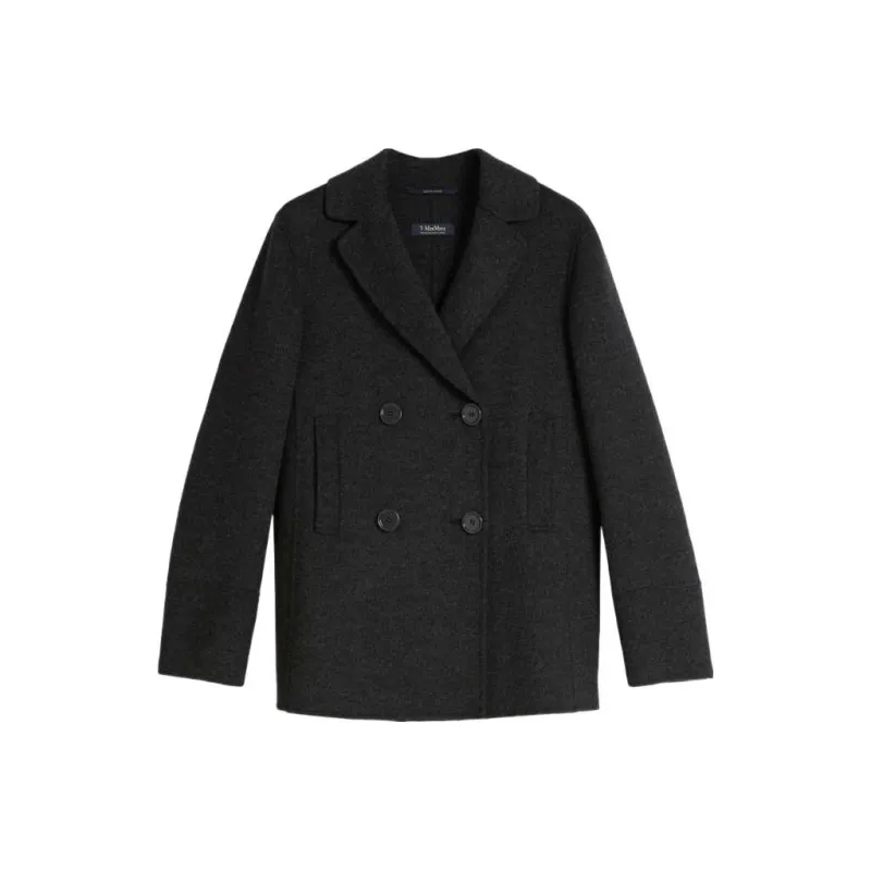 MaxMara Cropped Coat Women's Dark Gray-0