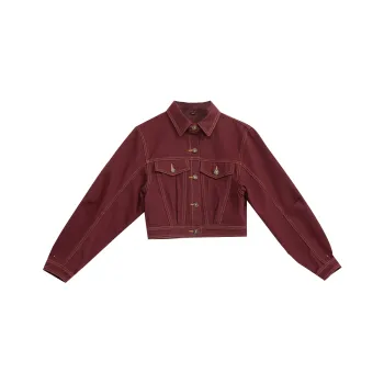 Wen Shan Denim Jacket Women's Red