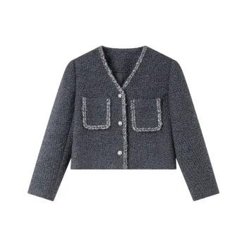 VIMLY Cropped Coats Women's Carbon Gray