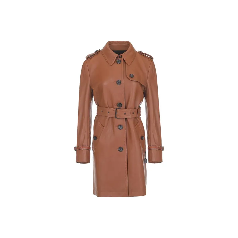 COACH Leather Jackets Women's Brown-0