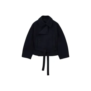 Lemaire Short Asymmetrical Bathrobe Coat 'Brown'