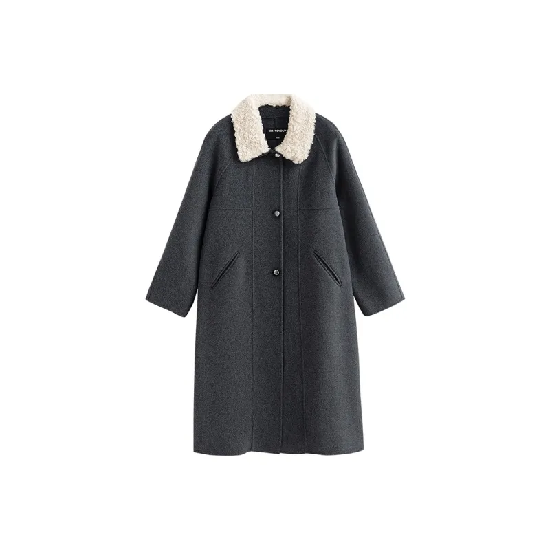 Initial Language Coat Women's Dark Heather Gray-0