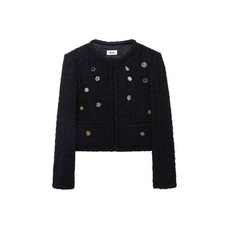D'zzit Cropped Coat Women's Black-0