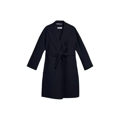’S MAX MARA Messi Collection Wool Robe Coat Coats Women's Marine Blue