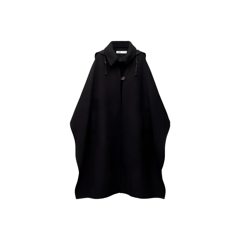 ZARA Trench Coats Women's Black-0
