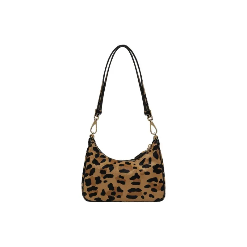 PRADA Leather Shoulder Bag Mini Women's Brown & Black-2