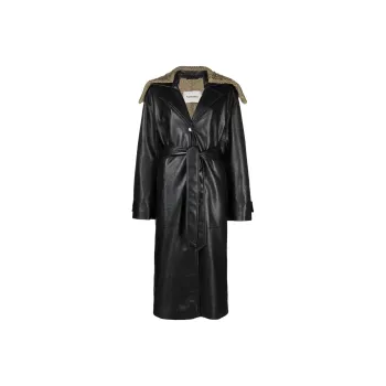 NANUSHKA Faux-fur Detail Trench Coat