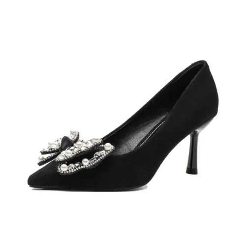 City Camel Slim Heel High Heels Women's Black