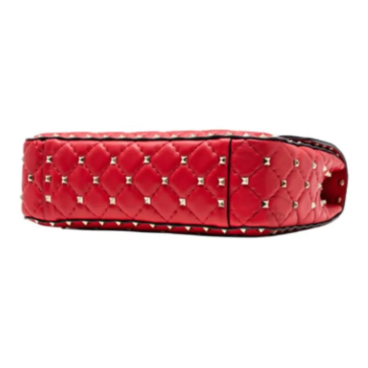 Valentino Cow Leather One Shoulder Handbag Women's Red-4