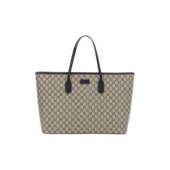 GUCCI GG Supreme Shoulder Strap Tote Bag, Shopping Bag, Handbag Women's Beige