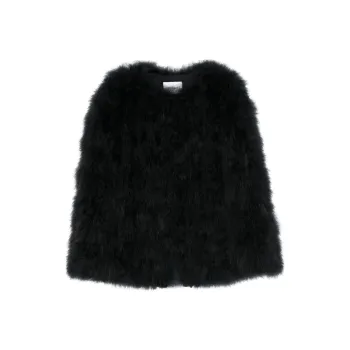 Yves Salomon Sleeveless Feather Cape