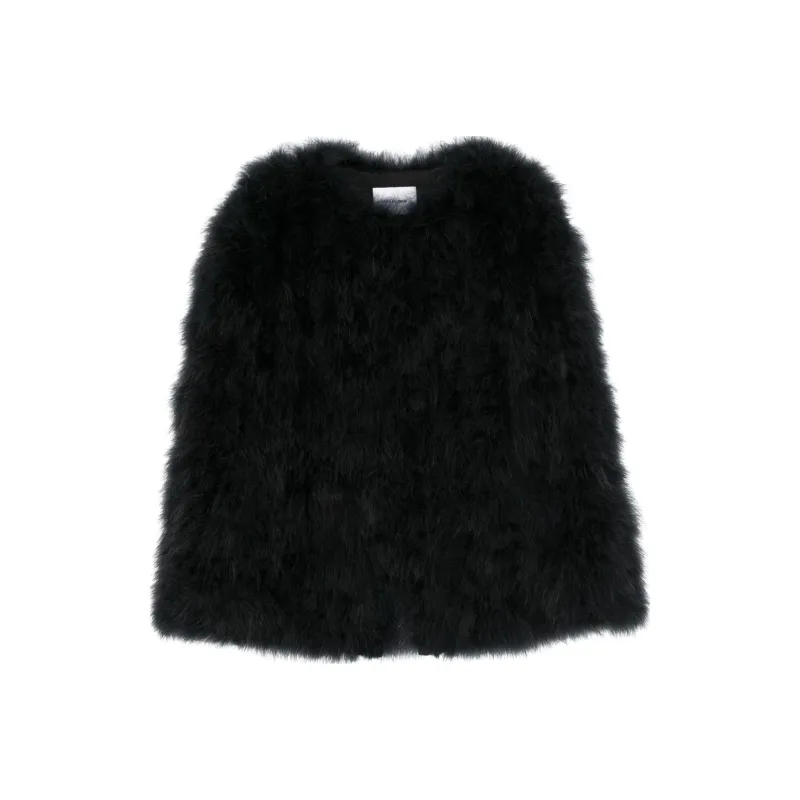 Yves Salomon Sleeveless Feather Cape-0