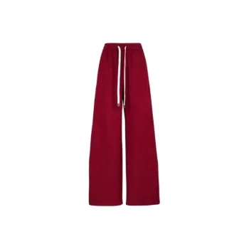 YOEYYOU Casual Pants Women's Deep Red