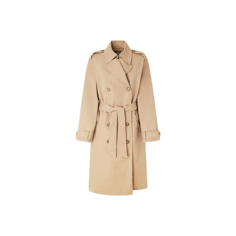 Pepe Jeans Classic Trench Coat With Belt Coat Women's Khaki-0