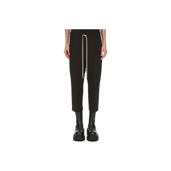 RICK OWENS Straight-Leg Drawstring Cropped Trousers