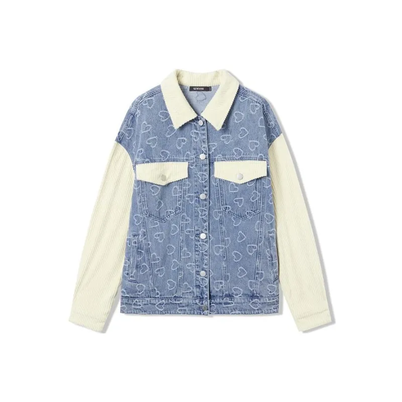 SEENFAAN FW22 Loose Fit Denim Jacket Unisex Light Blue-0