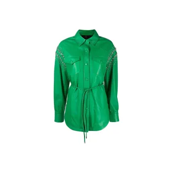 PHILIPP PLEIN Stud embellished Leather Shirt