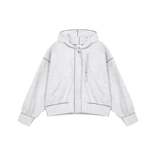 Nike Cropped Coats Women's Light Gray