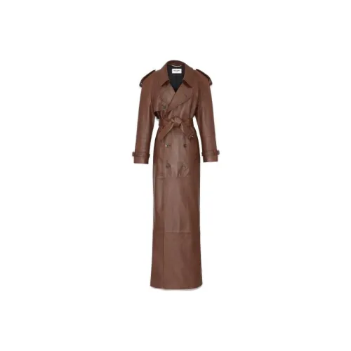 SAINT LAURENT SS23 Leather Jacket Women's Brown