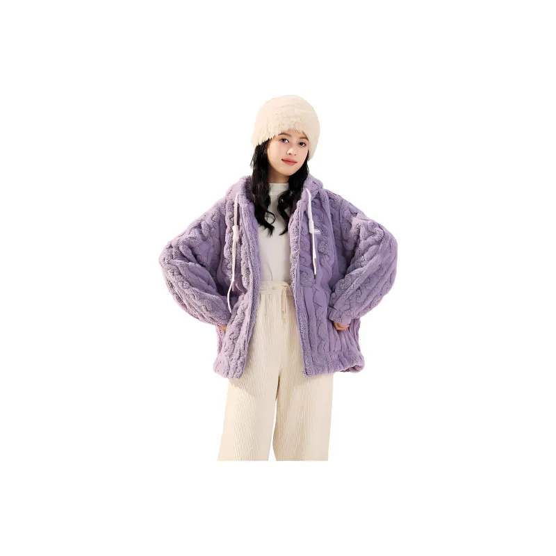 Tonlion Velvet feel Coat Women's Lavender-0
