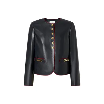 JZ. ANNAKRO Leather Jackets Women's Dark Blue