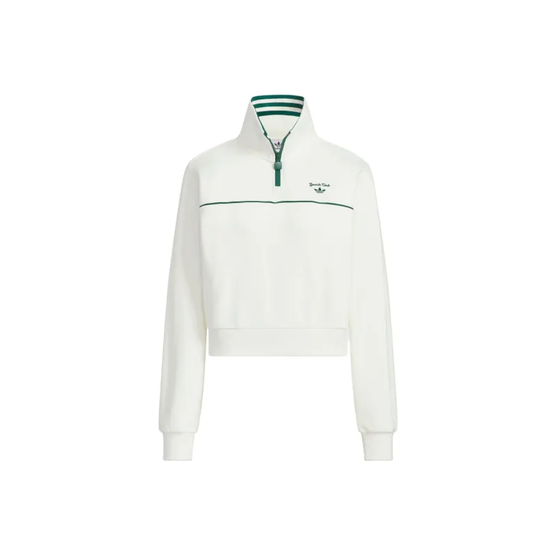 Adidas Originals RETRO SPORTY CLUB SWEATSHIRT Women's Jade White-0