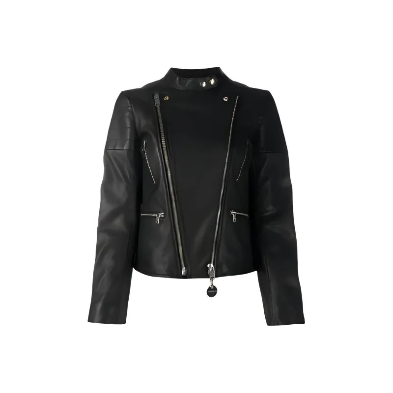 DIESEL Leather Jackets Women's Black-0