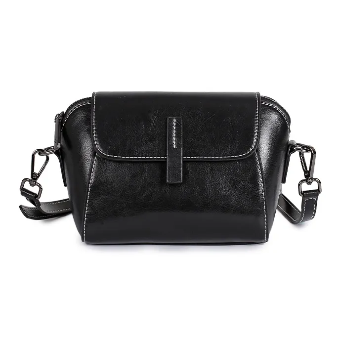 KAISER Cow Leather Crossbody Bag, Shoulder Bag Women's Caramel/Black/White/Coffee-3