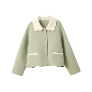 VIMLY Cropped Coats Women's Pea Green