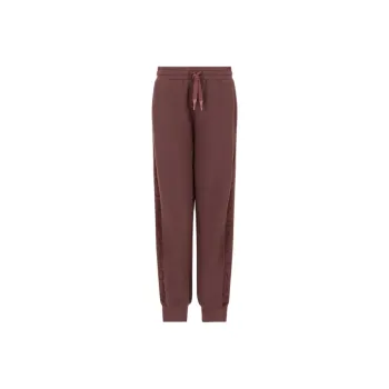 EMPORIO ARMANI EA7 FW24 Casual Pants Loose Fit Women's Dark Purple Red