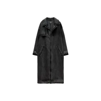 ZARA Trench Coats Women's Black