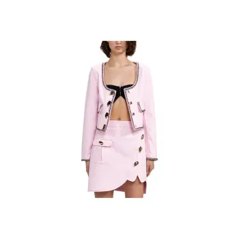 Self portrait Cropped Coats Women's Pink