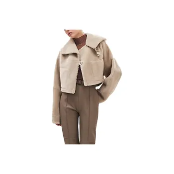 HERMES SS23 Leather Jacket Women's Khaki