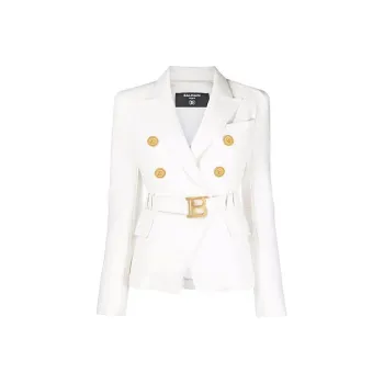 BALMAIN Denim Jackets Women's White