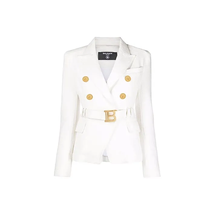 BALMAIN Denim Jackets Women's White-0