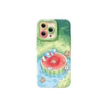 Wei Xin Silicone Material Watermelon Pool Maltese Phone Cases Compatible With IPhone 16/15 Pro Max/Apple 13/14 Pro/Max