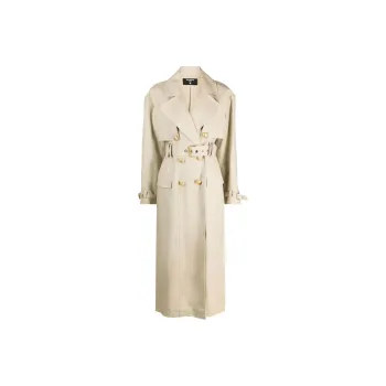 BALMAIN Embellished Gabardine Trench Coat