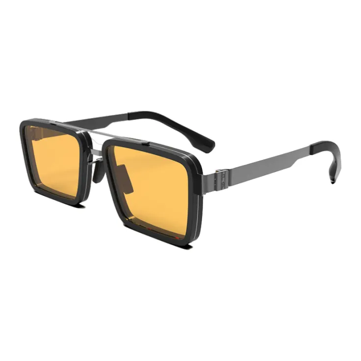 MID Plate Frame Stainless Steel Square Sunglasses Unisex-6
