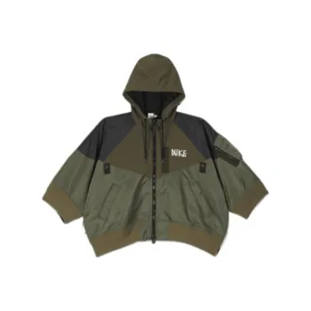 Nike X Sacai Women'ss Full Zip Hooded Jacket Khaki