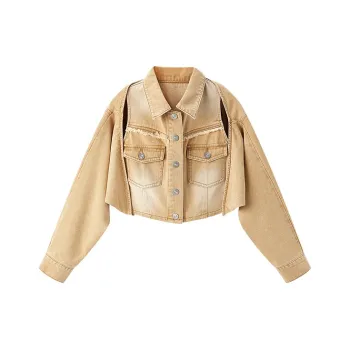 LEDIN Denim Jackets Women's Light Yellow