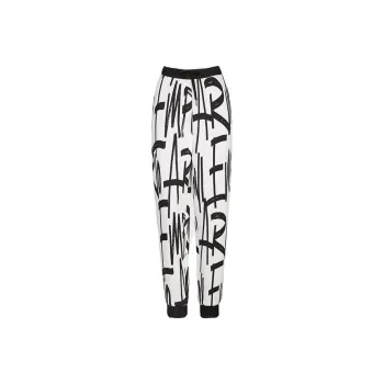 EMPORIO ARMANI Knitted Sweatpants Women's Black/White