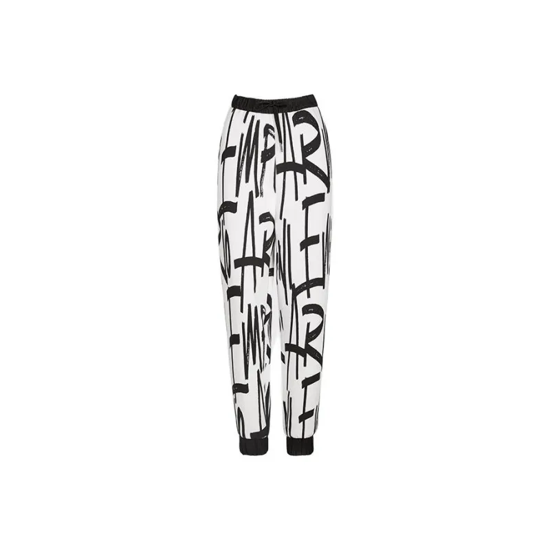 EMPORIO ARMANI Knitted Sweatpants Women's Black/White-0