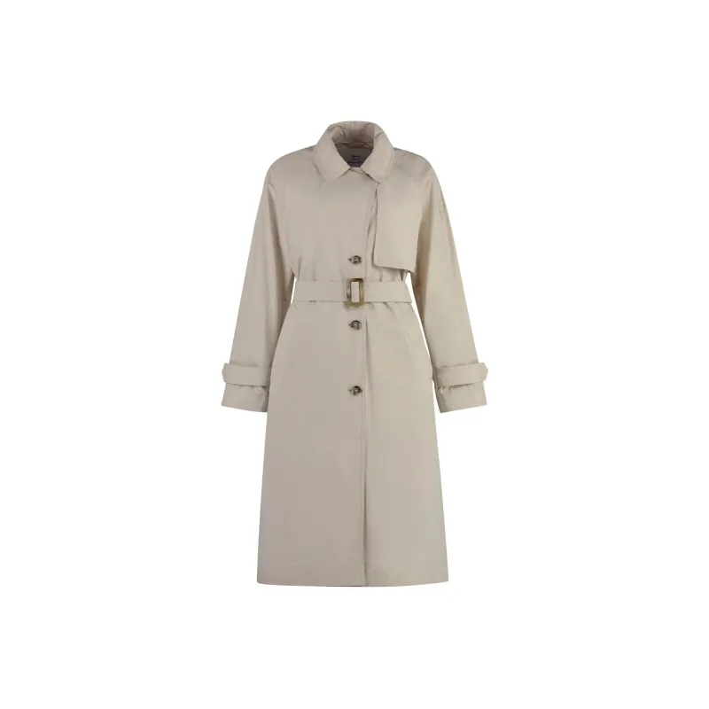 WOOLRICH Belted Button Up Trench Coat-0