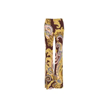 METROCITY Paisley Printed Flared Trousers