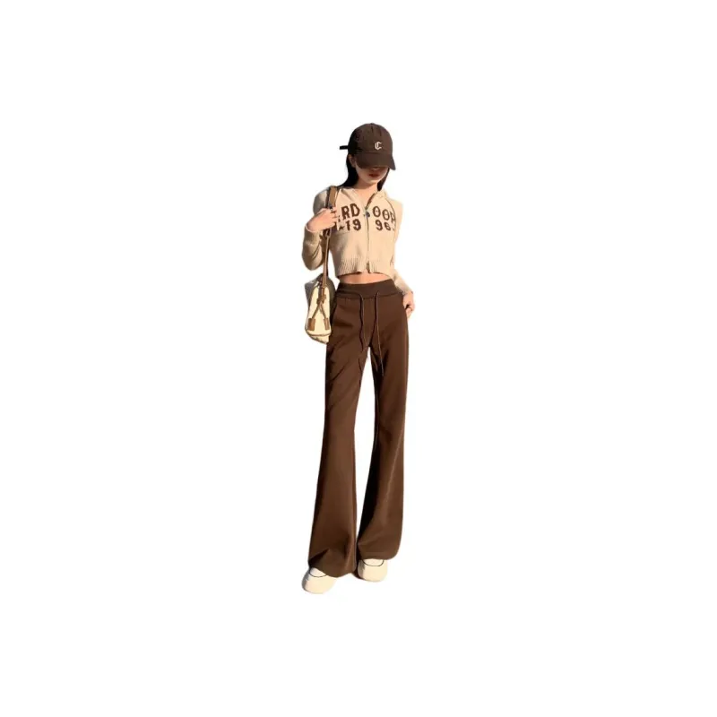 Rose Casual Pants Women's Dark Coffee-0