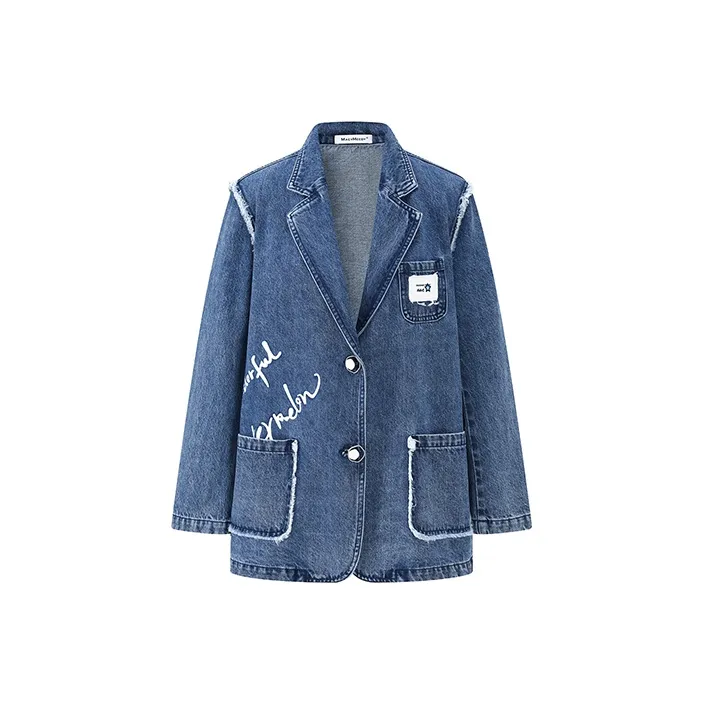 MacyMccoy Loose Fit Denim Jacket Women's Blue-0