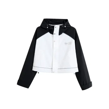 HARDY HARDY Cropped Coat Women's White & Black