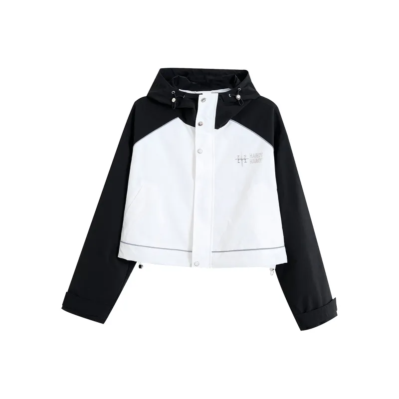 HARDY HARDY Cropped Coat Women's White & Black-0