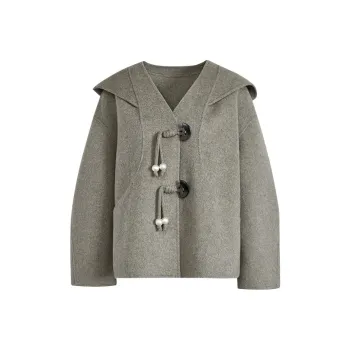 KUOSE Coats Women's Gray Green